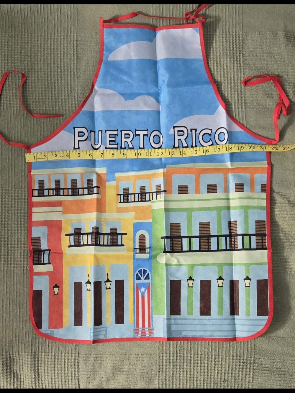 Puerto Rico Colorful Buildings Apron - Bright Multicolor - Picture 8 of 9